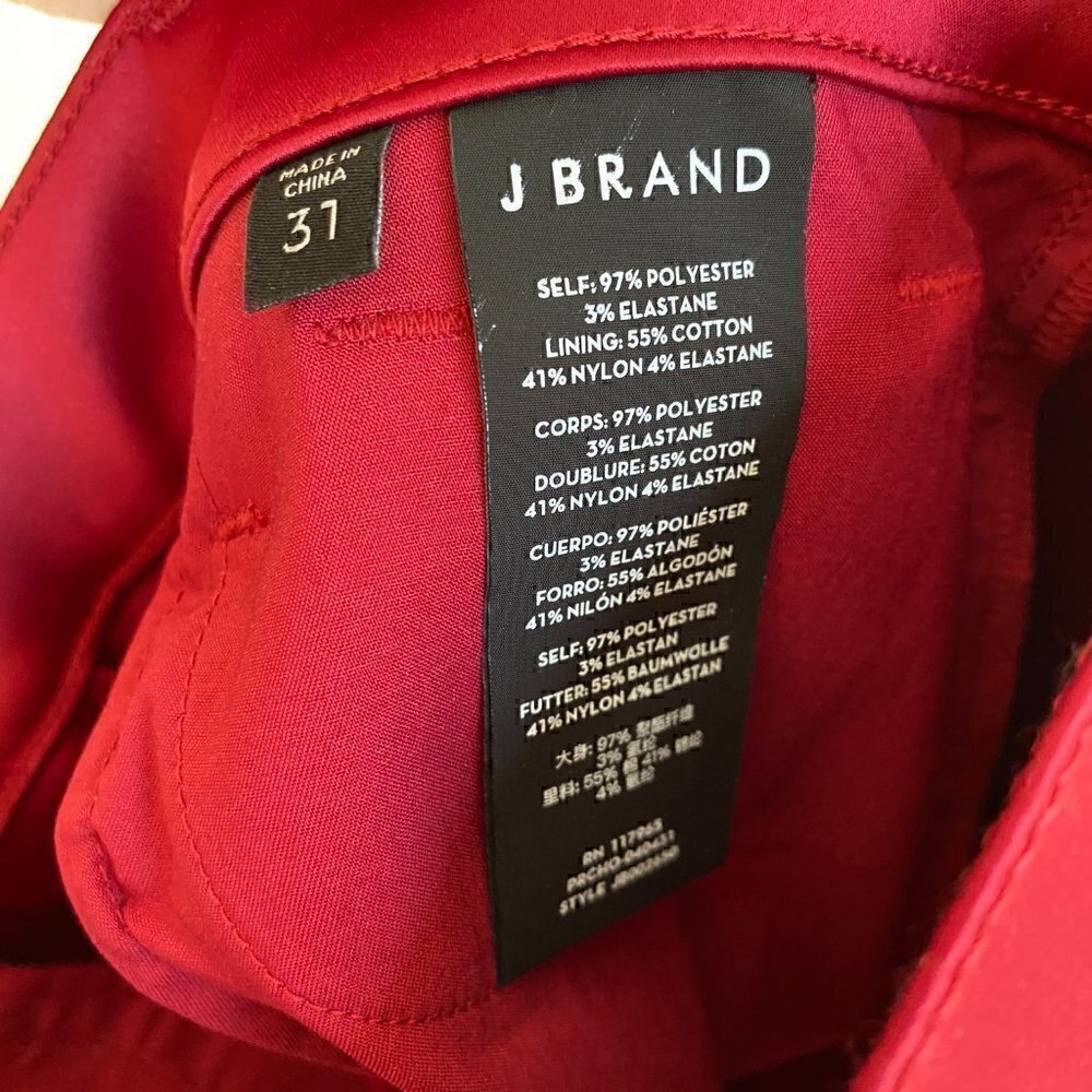 J BRAND Valentina Flared Satin Pants In Opium Red Size 31 NWT - Picture 10 of 11